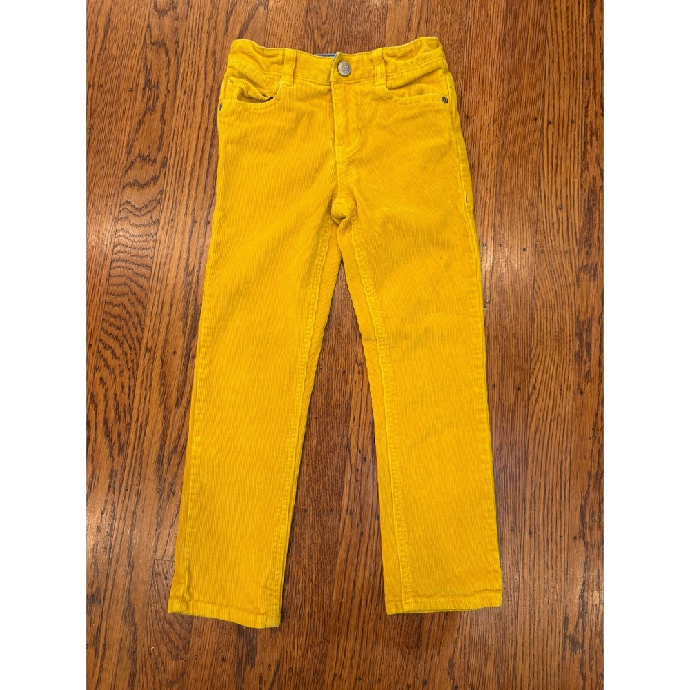 Boden Kids Yellow Corduroy Pants Size 6Y Straight Leg Adjustable Waist Trousers
